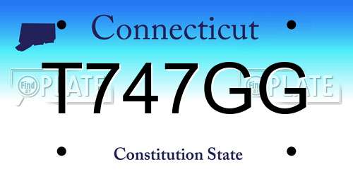 T747GG Connecticut License Plate