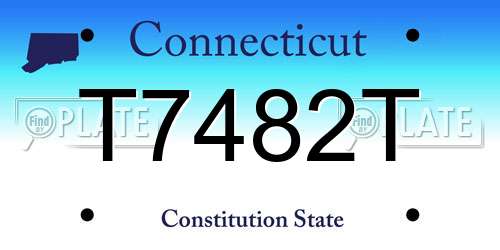 T7482T Connecticut License Plate