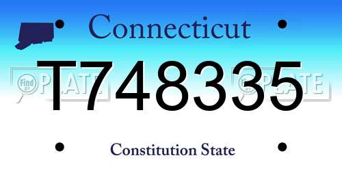 T748335 Connecticut License Plate