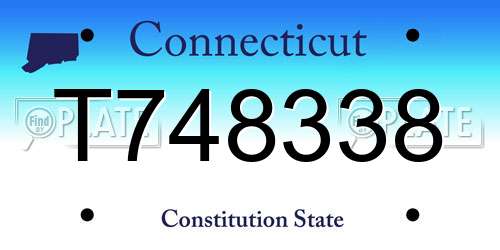 T748338 Connecticut License Plate