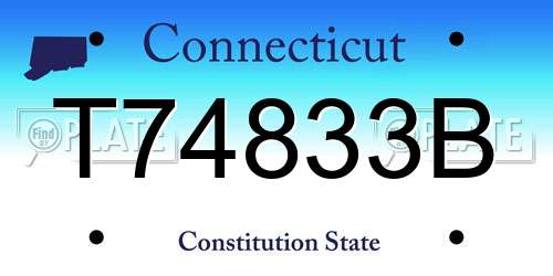 T74833B Connecticut License Plate