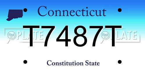 T7487T Connecticut License Plate