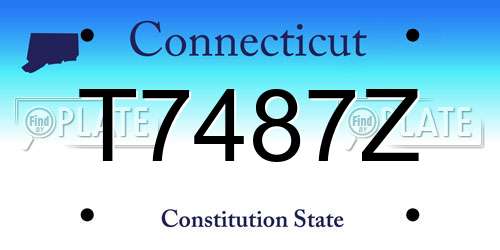 T7487Z Connecticut License Plate