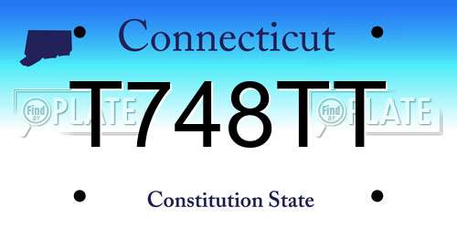 T748TT Connecticut License Plate