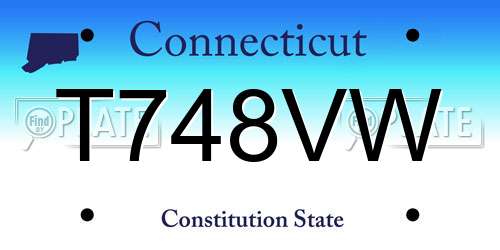 T748VW Connecticut License Plate