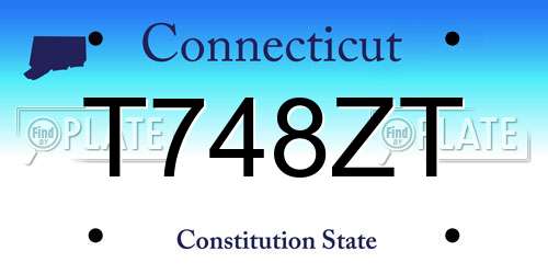 T748ZT Connecticut License Plate