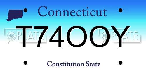 T74OOY Connecticut License Plate