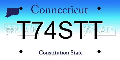 T74STT Connecticut License Plate