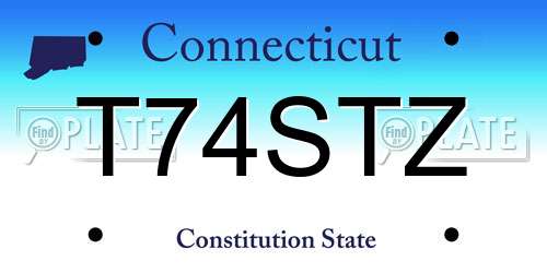 T74STZ Connecticut License Plate