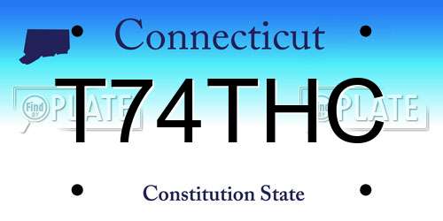 T74THC Connecticut License Plate