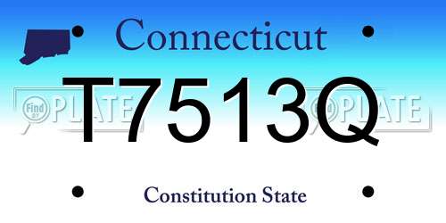 T7513Q Connecticut License Plate
