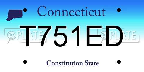 T751ED Connecticut License Plate