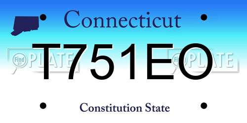 T751EO Connecticut License Plate