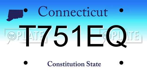 T751EQ Connecticut License Plate