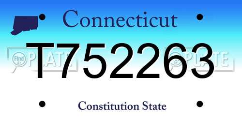 T752263 Connecticut License Plate