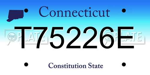 T75226E Connecticut License Plate