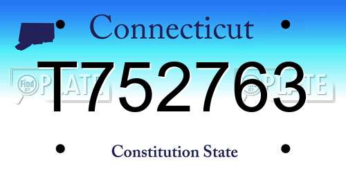 T752763 Connecticut License Plate