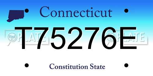 T75276E Connecticut License Plate