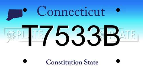 T7533B Connecticut License Plate