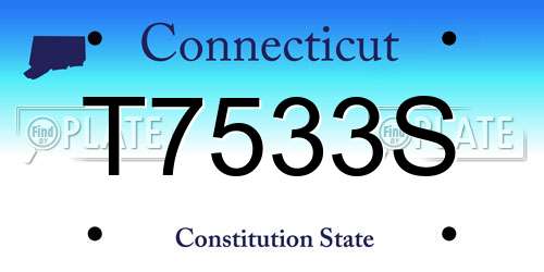 T7533S Connecticut License Plate
