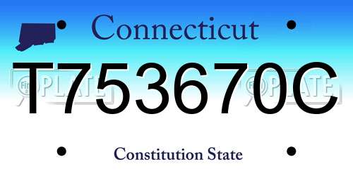 T753670C Connecticut License Plate
