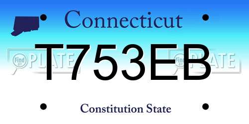 T753EB Connecticut License Plate