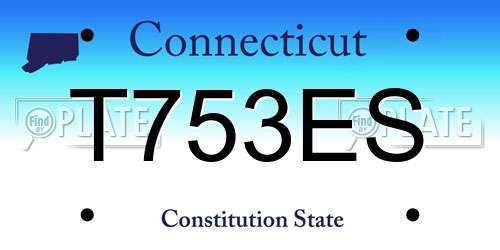 T753ES Connecticut License Plate
