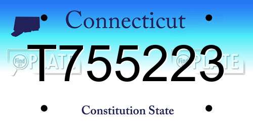 T755223 Connecticut License Plate
