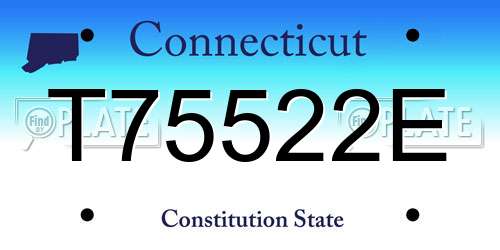 T75522E Connecticut License Plate