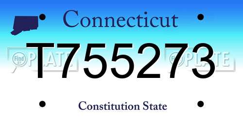 T755273 Connecticut License Plate