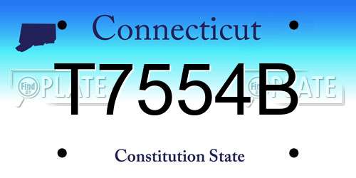 T7554B Connecticut License Plate
