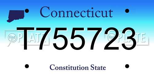 T755723 Connecticut License Plate