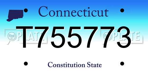 T755773 Connecticut License Plate