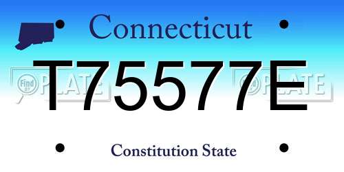 T75577E Connecticut License Plate