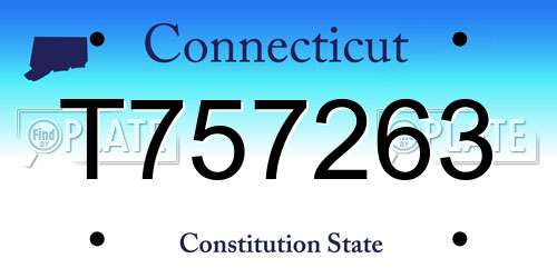 T757263 Connecticut License Plate