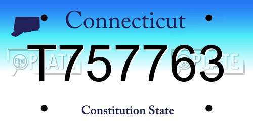 T757763 Connecticut License Plate