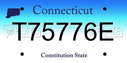 T75776E Connecticut License Plate