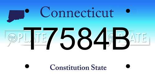 T7584B Connecticut License Plate