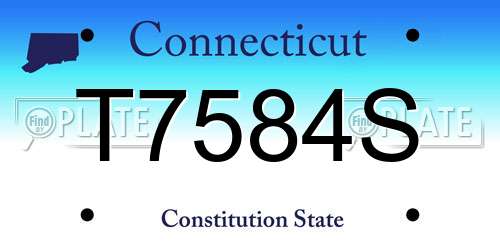 T7584S Connecticut License Plate