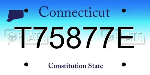 T75877E Connecticut License Plate