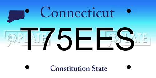 T75EES Connecticut License Plate