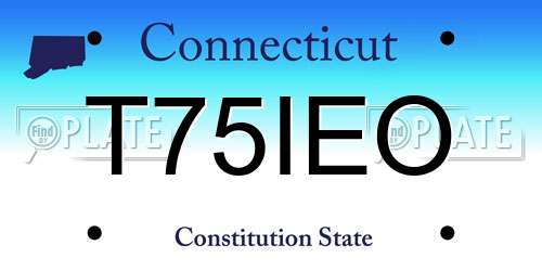 T75IEO Connecticut License Plate