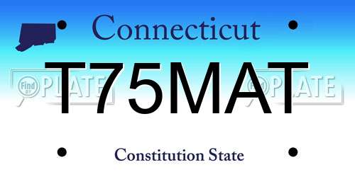 T75MAT Connecticut License Plate