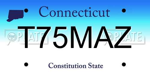 T75MAZ Connecticut License Plate