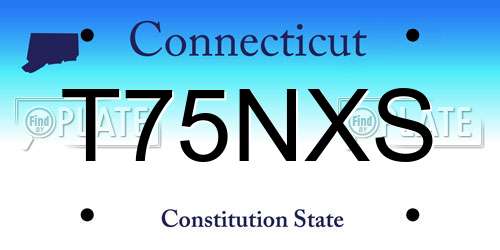 T75NXS Connecticut License Plate