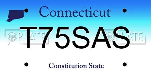 T75SAS Connecticut License Plate