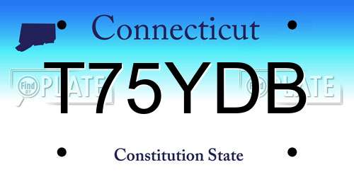 T75YDB Connecticut License Plate