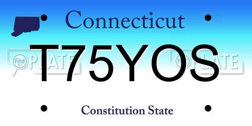 T75YOS Connecticut License Plate