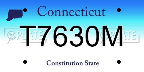 T7630M Connecticut License Plate