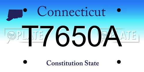 T7650A Connecticut License Plate